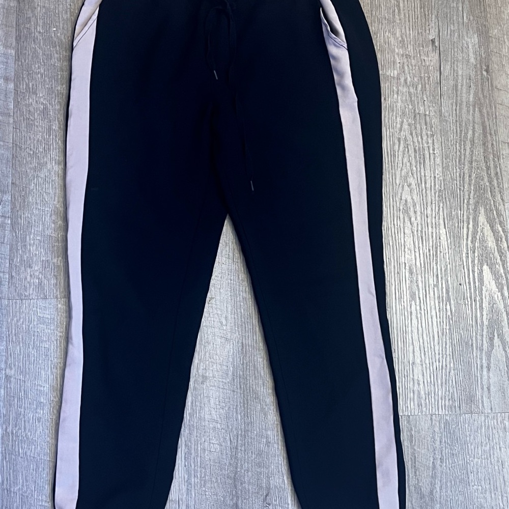 Forever 21 Black Joggers with White Stripes